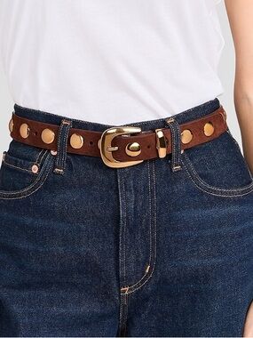 Madewell XS Western Leather Studded Belt